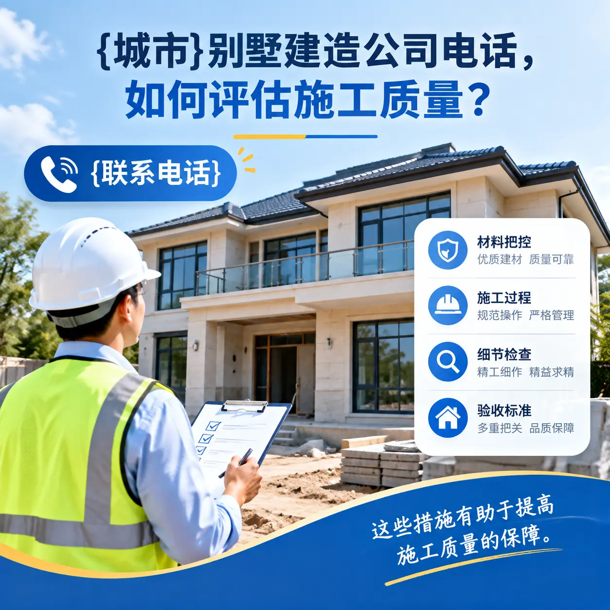 雷山别墅建造公司电话，如何评估施工质量？